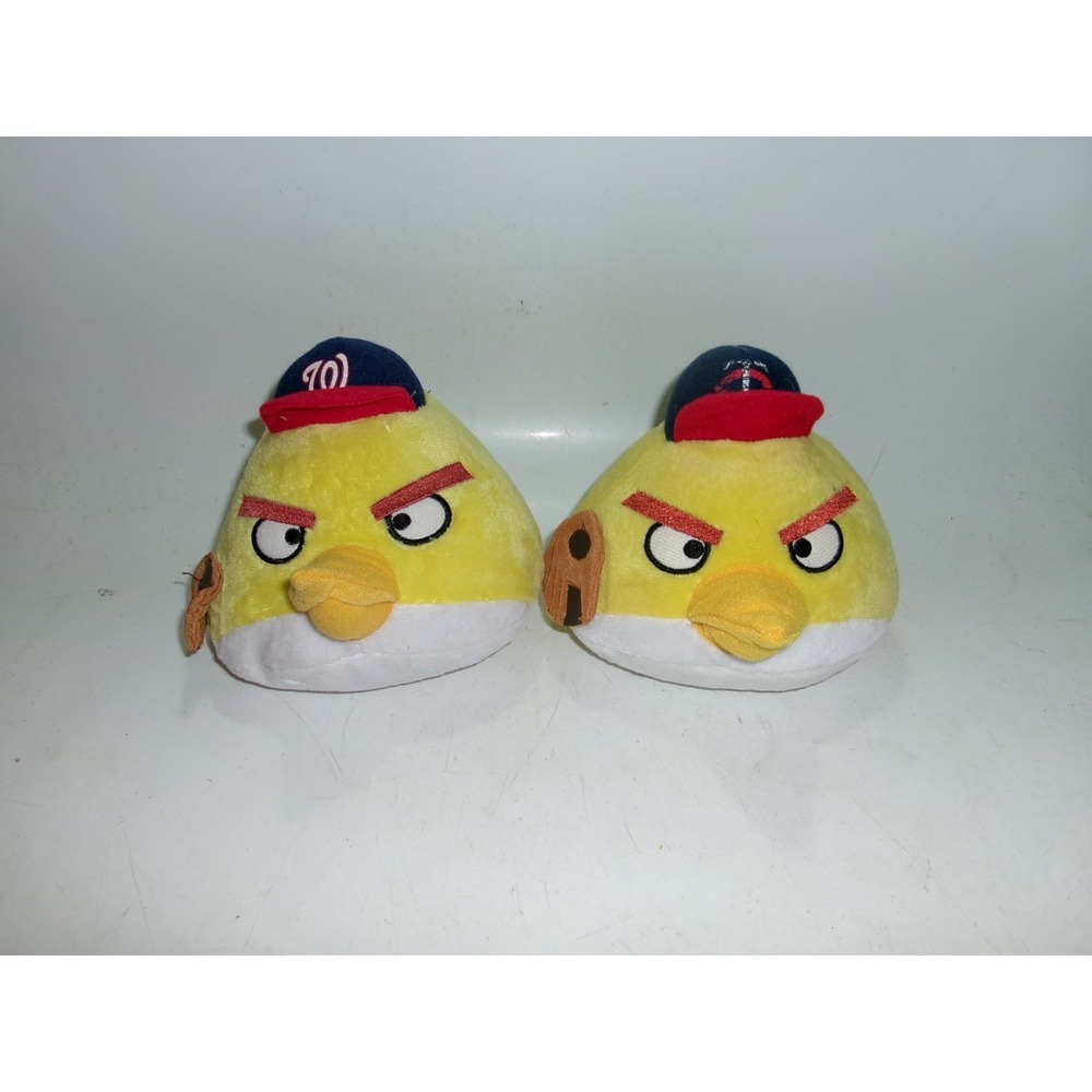 (QTY 2) Angry Birds Yellow Bird 6" Plush – Commonwealth 2014 – Baseball Edition